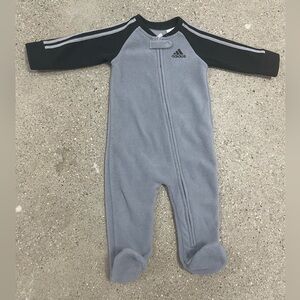 Adidas 3 stripes baby onesie size 6 months Grey And Black